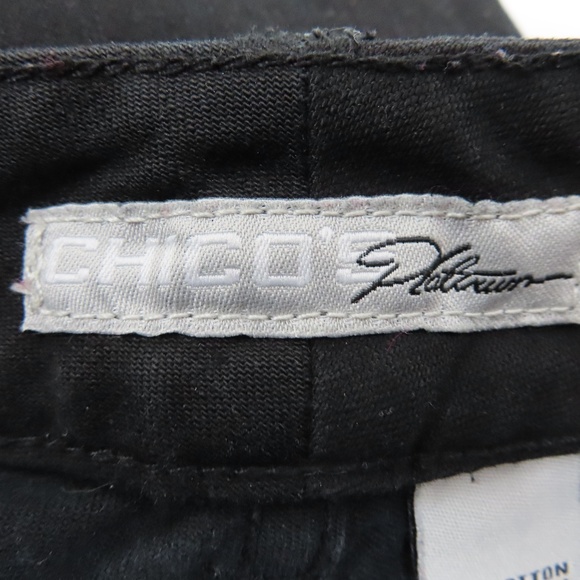 Chico's Platinum Black Jeans Sz. 1 M/8 - Picture 7 of 9